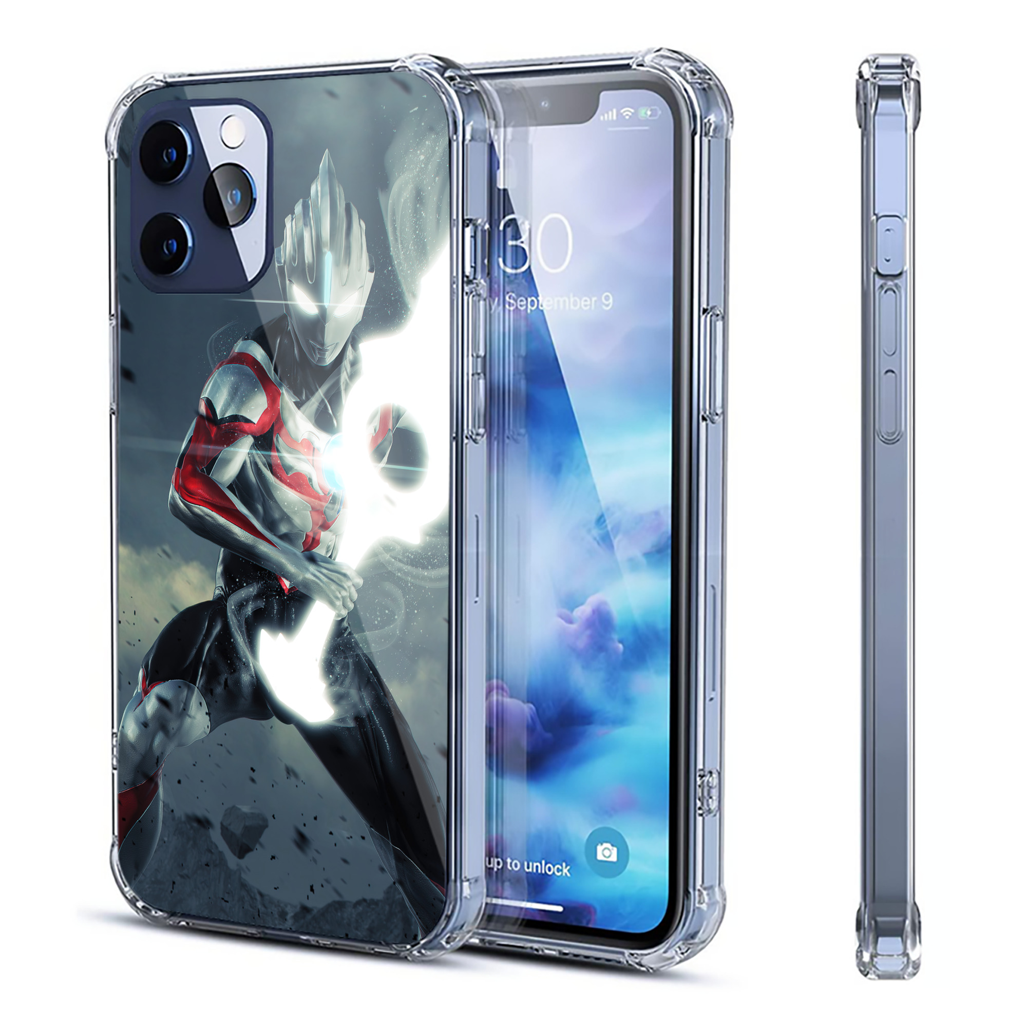 （画像用） ウルトラマン Ultraman 【iPhone 12シリーズ対応】透明スマホケース（クリアソフトケース）